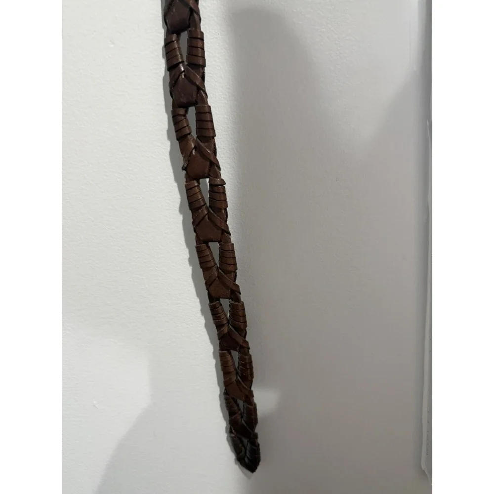 Beautiful Spanish Leather Braided Boho Western Belt Sz 32 ‎ 37.5
